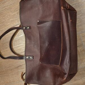 Zipper Almost Perfect Portland Leather Brown Tote Bag